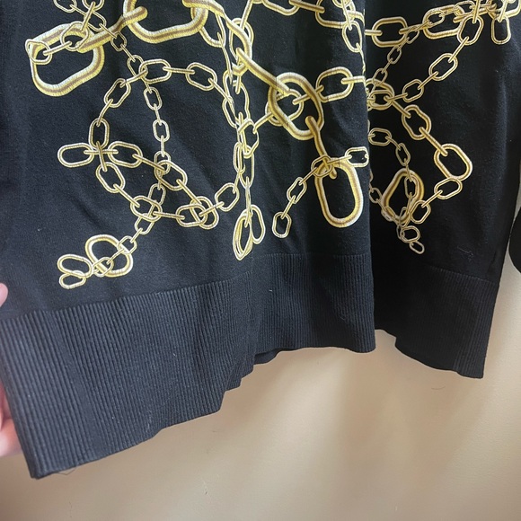 Zara Knit Gold Chain Print Sweater - Picture 8 of 12